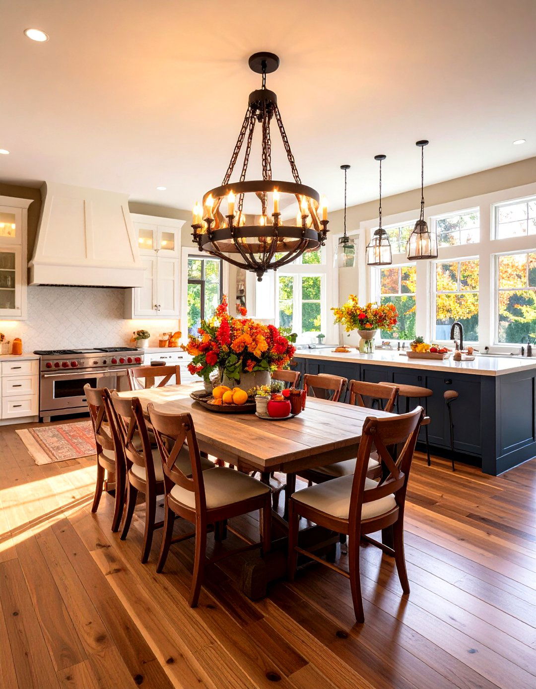 Open Concept Rustic Dining Room Integration - 20 Rustic Dining Room Ideas