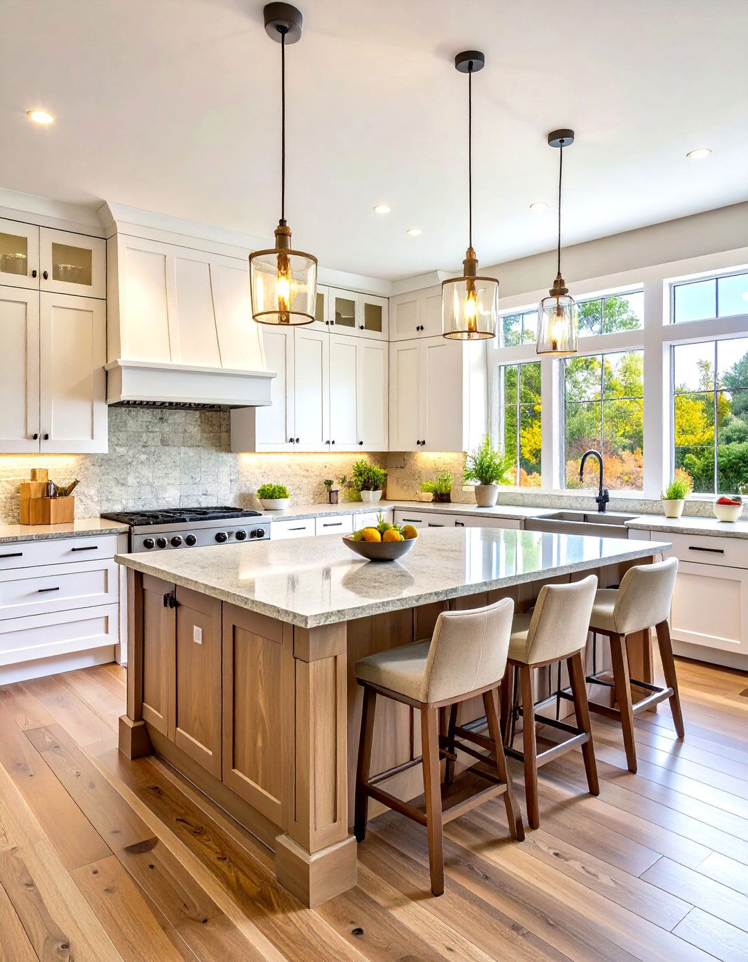 Open Concept White Oak Cabinets Kitchen - 20 Kitchens With White Oak Cabinets