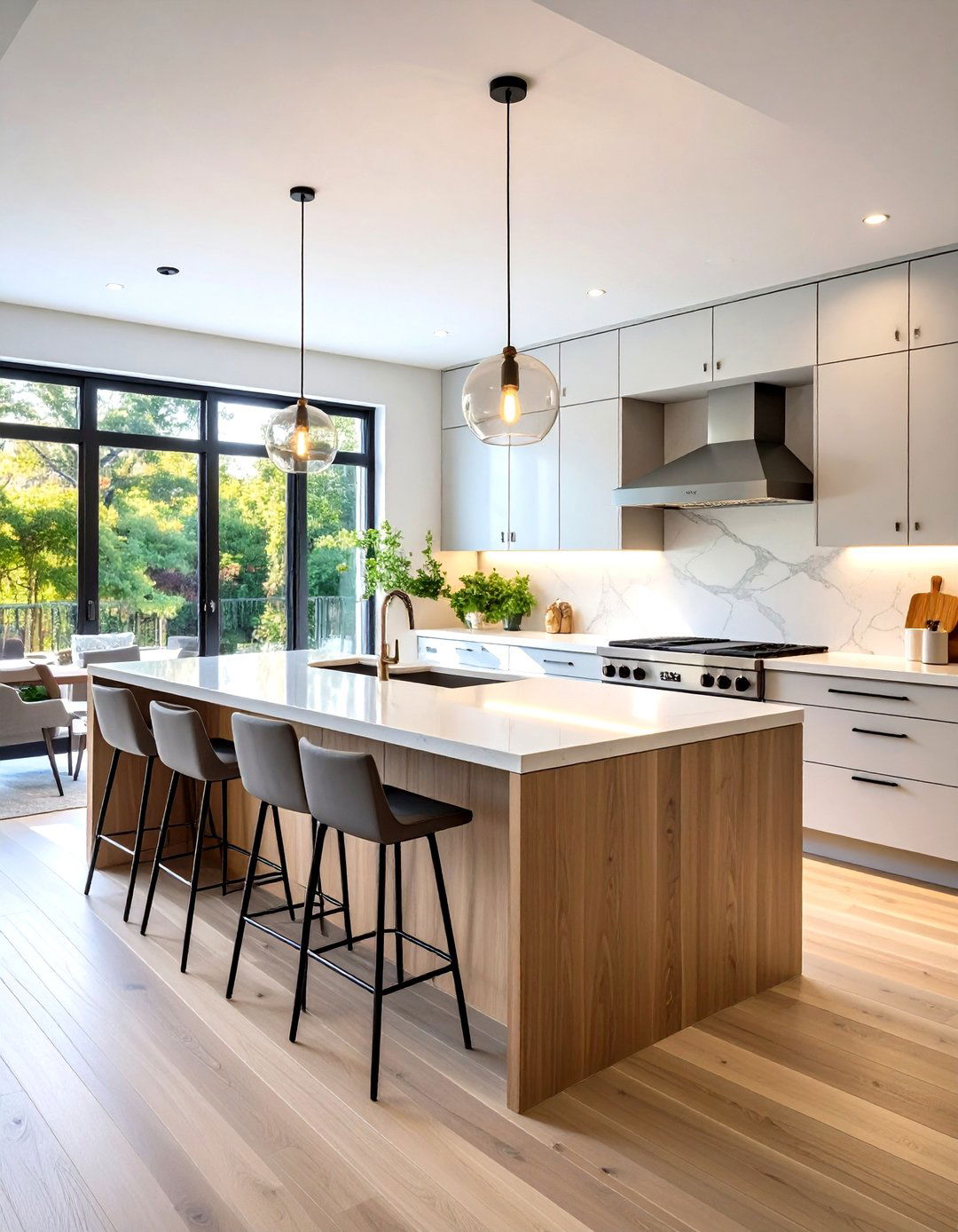 Open Floor Plan Kitchen Island with Breakfast Bar Integration - 20 Open Floor Plan Ideas