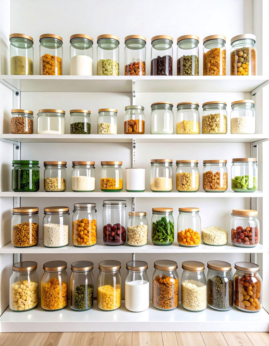 Open Glass Container Pantry Shelving System - 20 Pantry Shelving Ideas