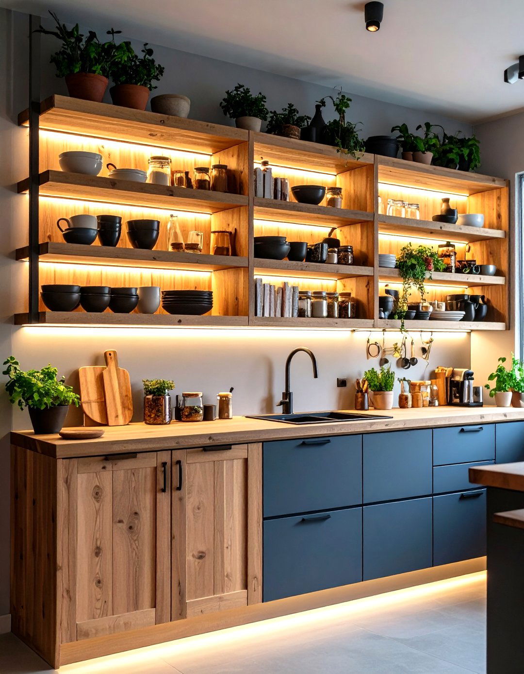Open Kitchen Floating Shelves Display - 20 Open Kitchen Ideas