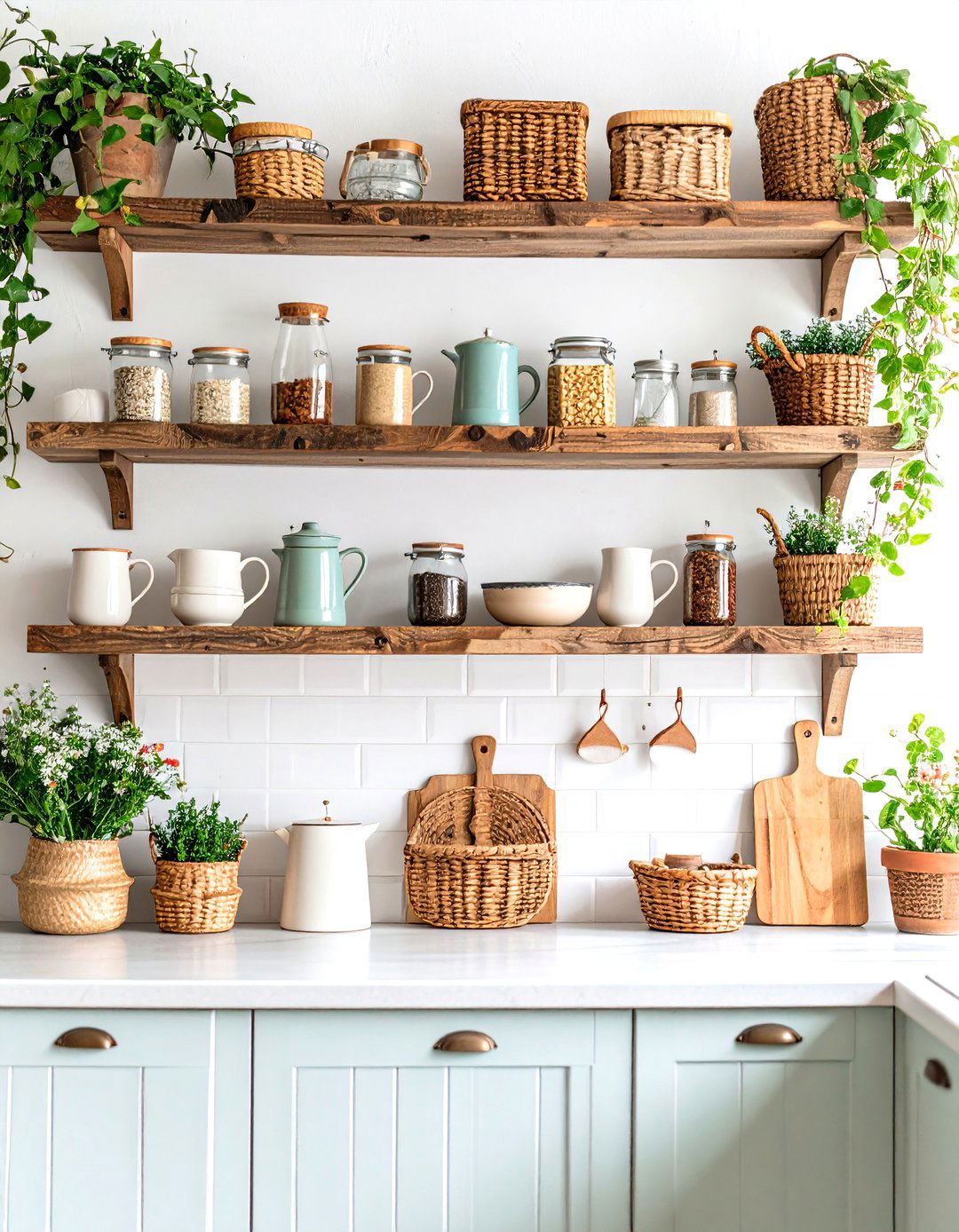 Open Kitchen Shelving Displays Personality - 20 Cozy Kitchen Ideas