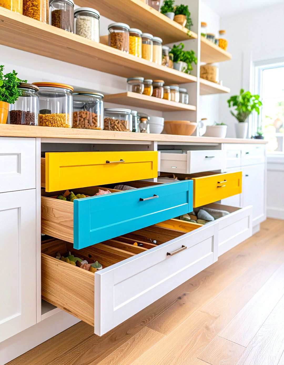 Open Pantry Drawer System with Pull Out Organization - 20 Open Pantry Ideas