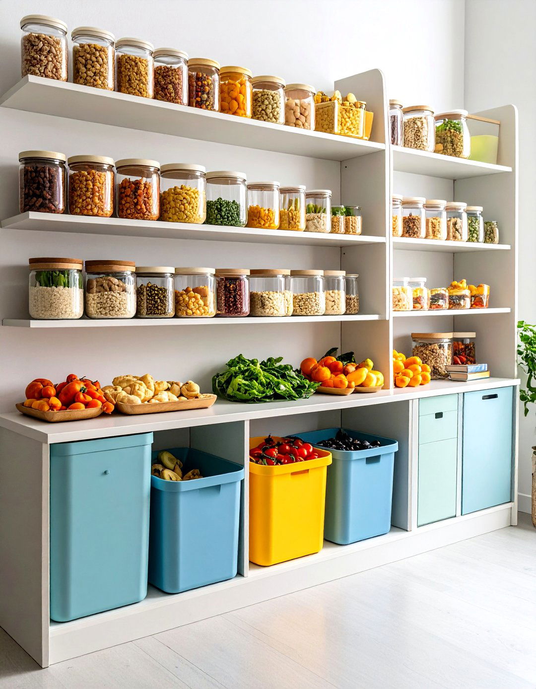 Open Pantry Kids Snack Zone with Low Height Storage - 20 Open Pantry Ideas