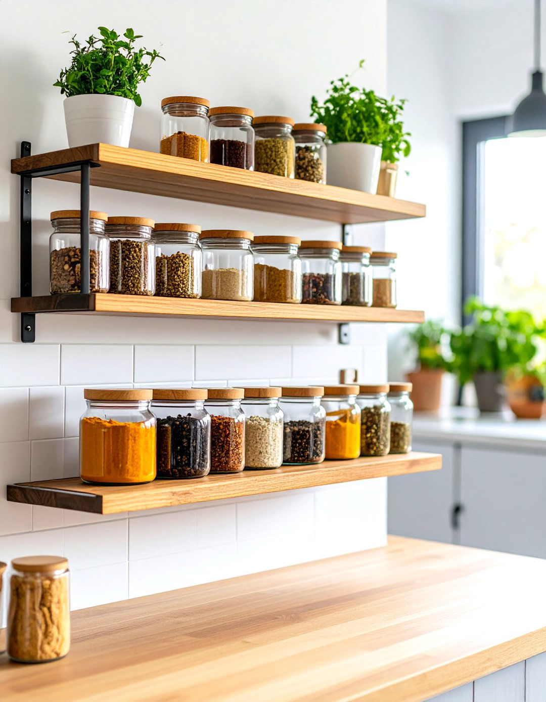 Open Pantry Spice Station with Magnetic Display - 20 Open Pantry Ideas