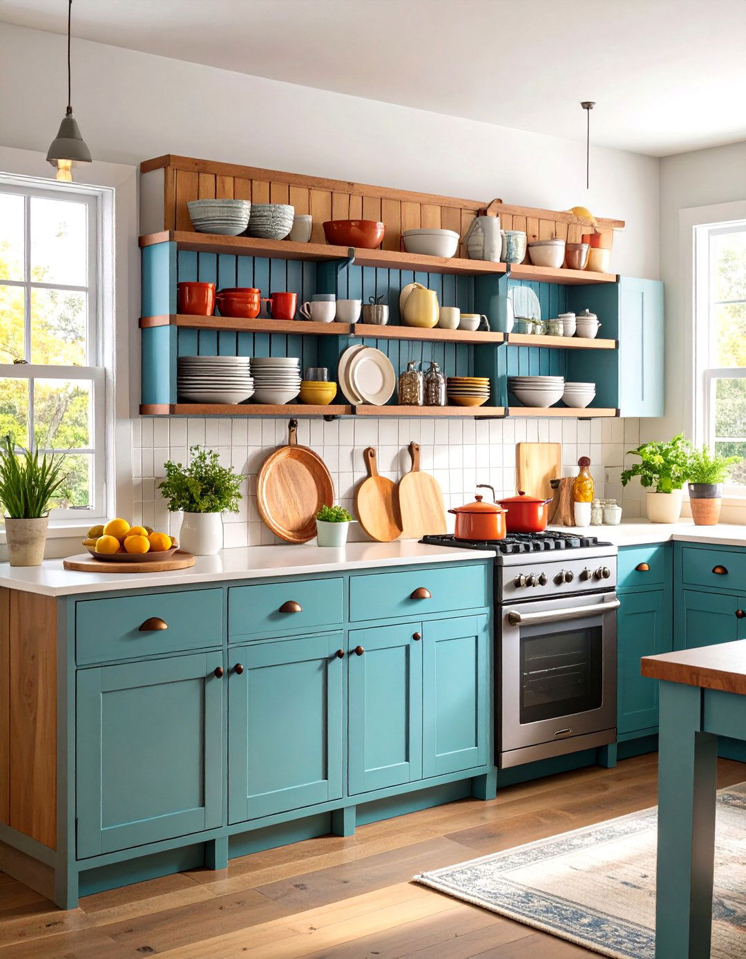 Open Plate Racks Showcase Everyday Ceramics - 20 Craftsman Kitchen Ideas