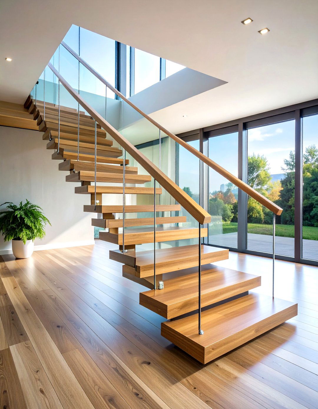Open Riser Wood Stair Railing - 20 Wood Stair Railing Ideas