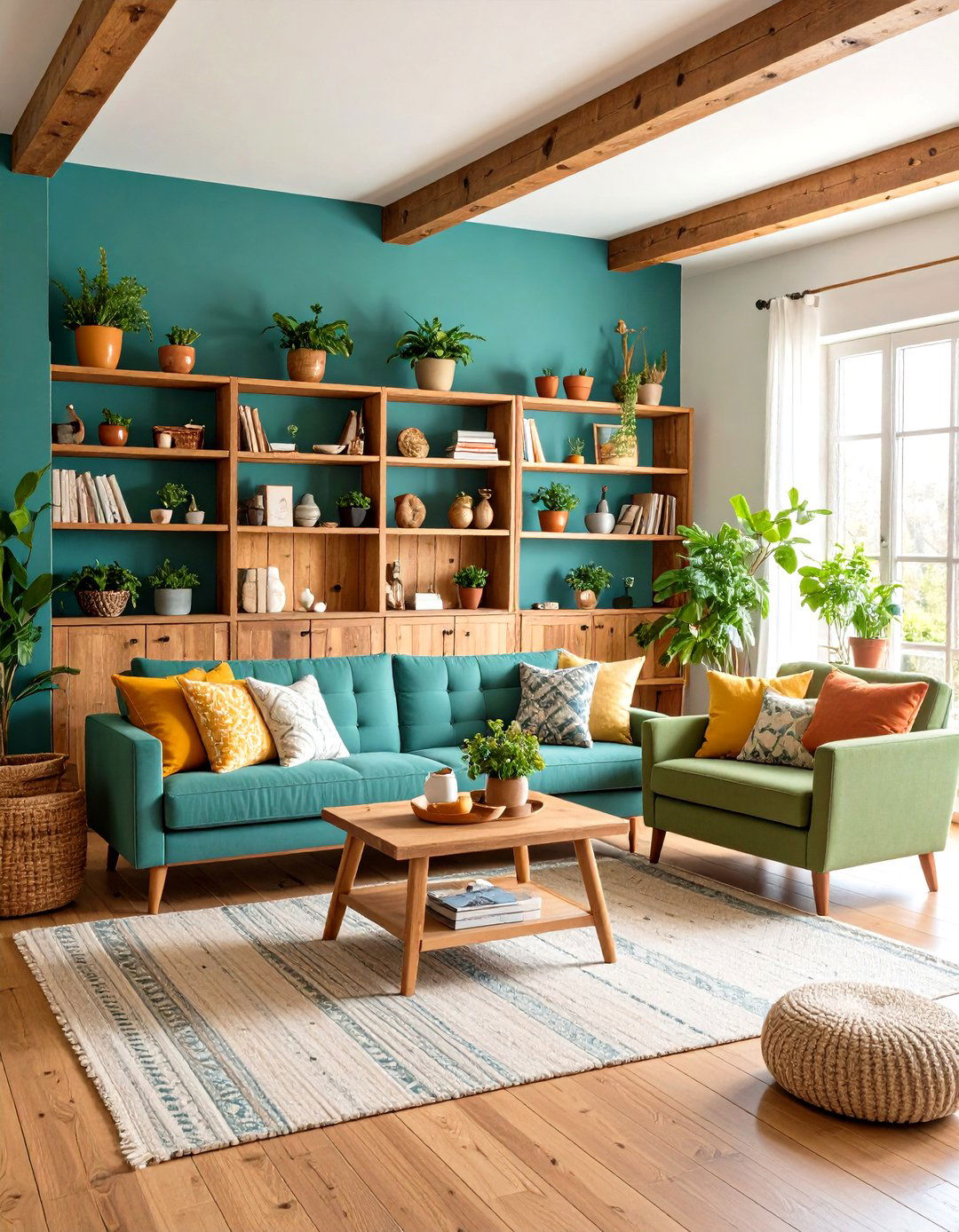 Open Rustic Shelving - 20 Small Rustic Living Room Ideas