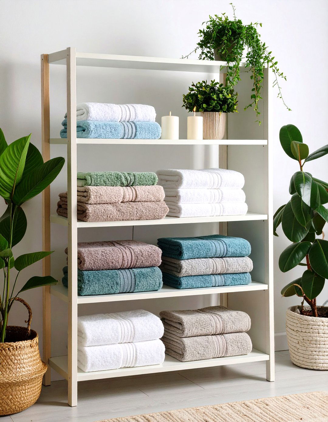 Open Shelf Stacks - 20 Towel Display Ideas