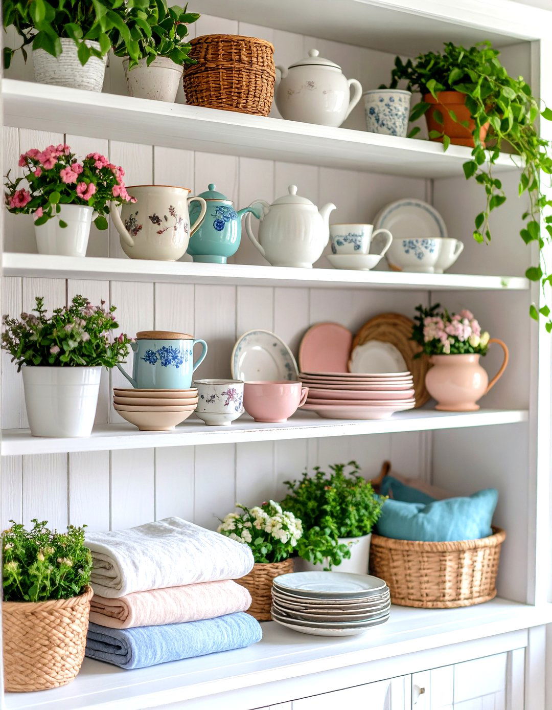 Open Shelving - 20 Shabby Chic Bedroom Ideas