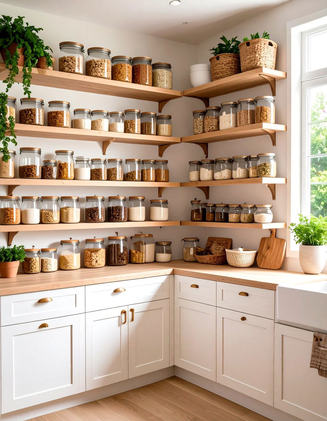 Open Shelving Corner Pantry Design - 20 Corner Pantry Ideas