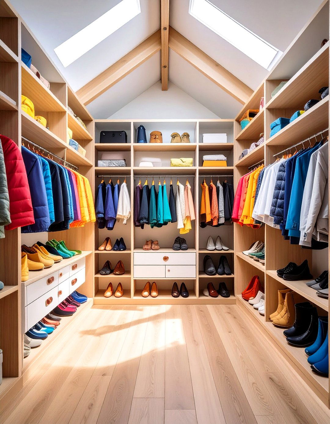 Open Shelving Displays - 20 Sloped Ceiling Closet Ideas