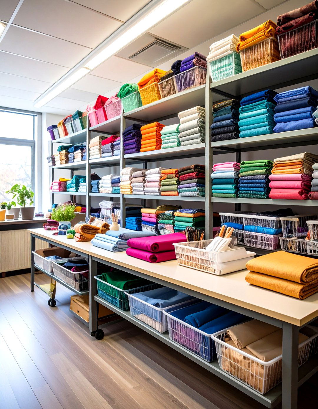 Open Shelving Displays - 20 Sewing Room Ideas
