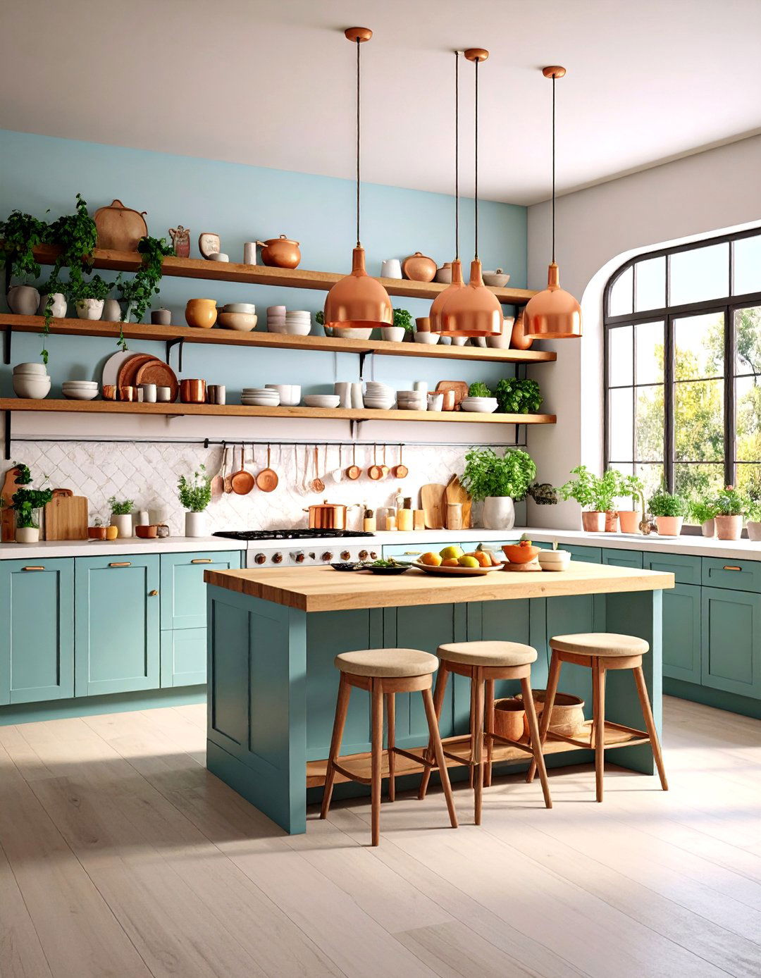 Open Shelving Italian Kitchen Design with Display Storage - 20 Italian Kitchen Design Ideas
