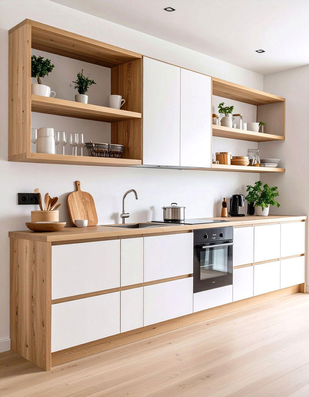 Open Shelving Kitchen Floating Minimalist Design - 20 Open Shelving Kitchen Ideas