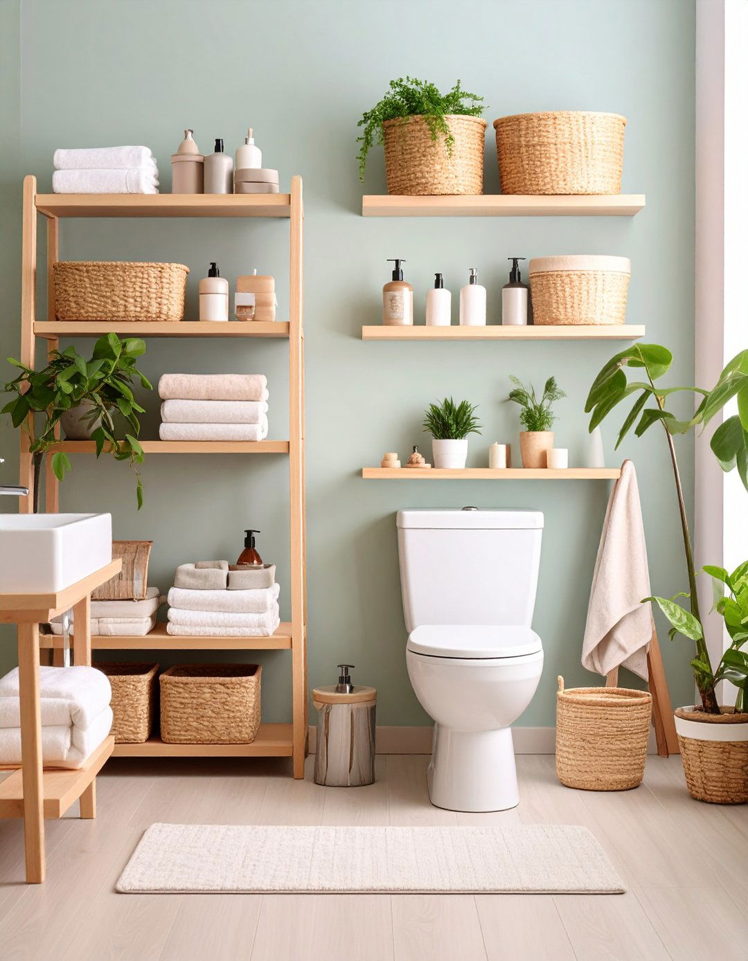 Open Shelving Puts Essentials Within Reach in the Family Bathroom - 20 Family Bathroom Ideas