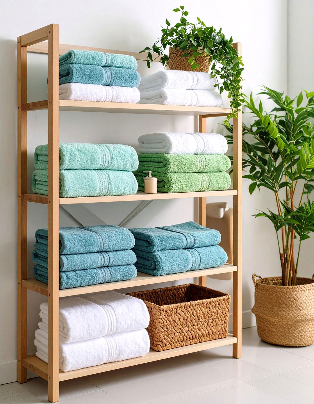 Open Shelving Towel Storage Displays - 20 Towel Storage Ideas