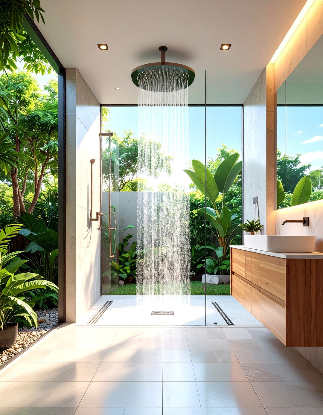 Open Shower Minimalist Bathroom Design - 20 Minimalist Bathroom Ideas