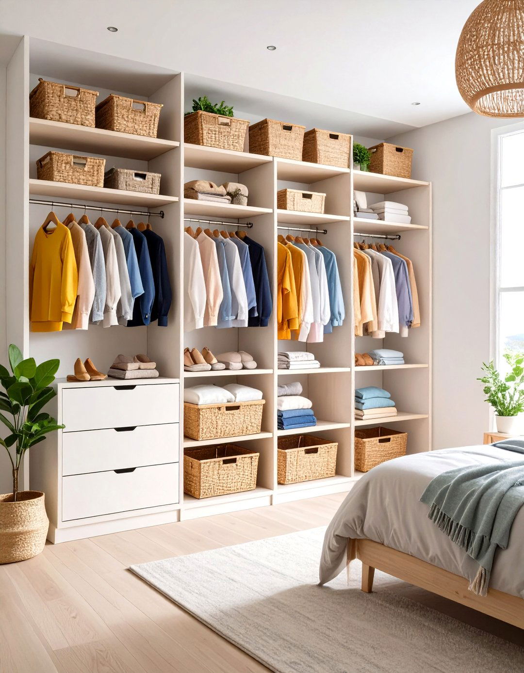 Open Wardrobe Clothes Storage System - 20 Clothes Storage Ideas