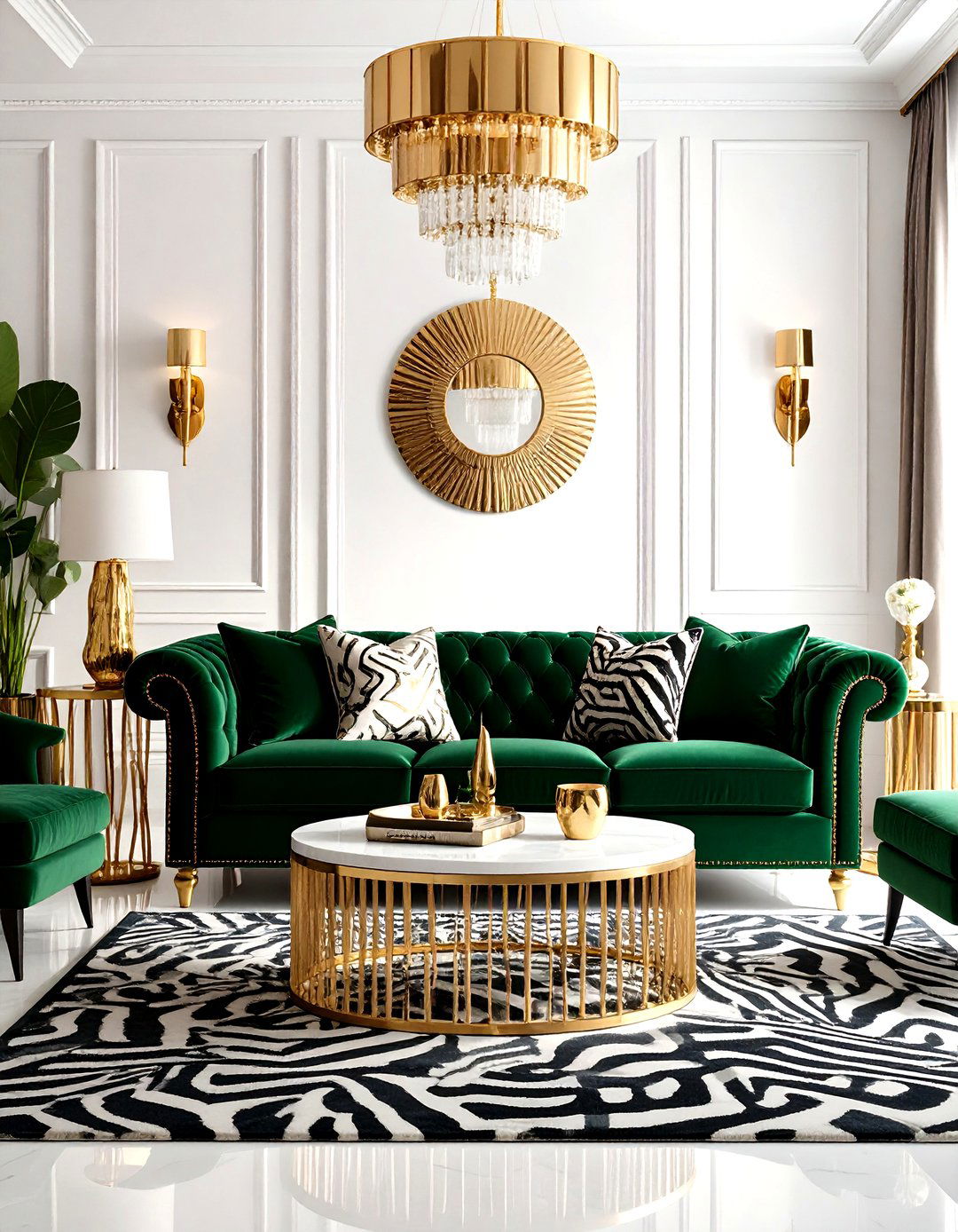 Opt for Hollywood Regency Luxe - 20 Vintage Living Room Ideas