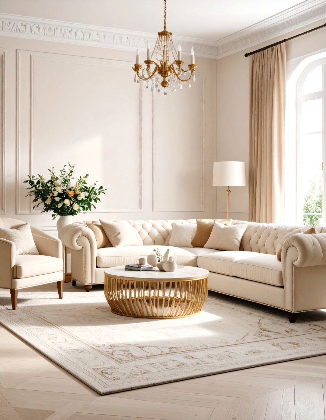 Opt for Transitional Styling for Long Term Relevance - 20 Cream Living Room Ideas