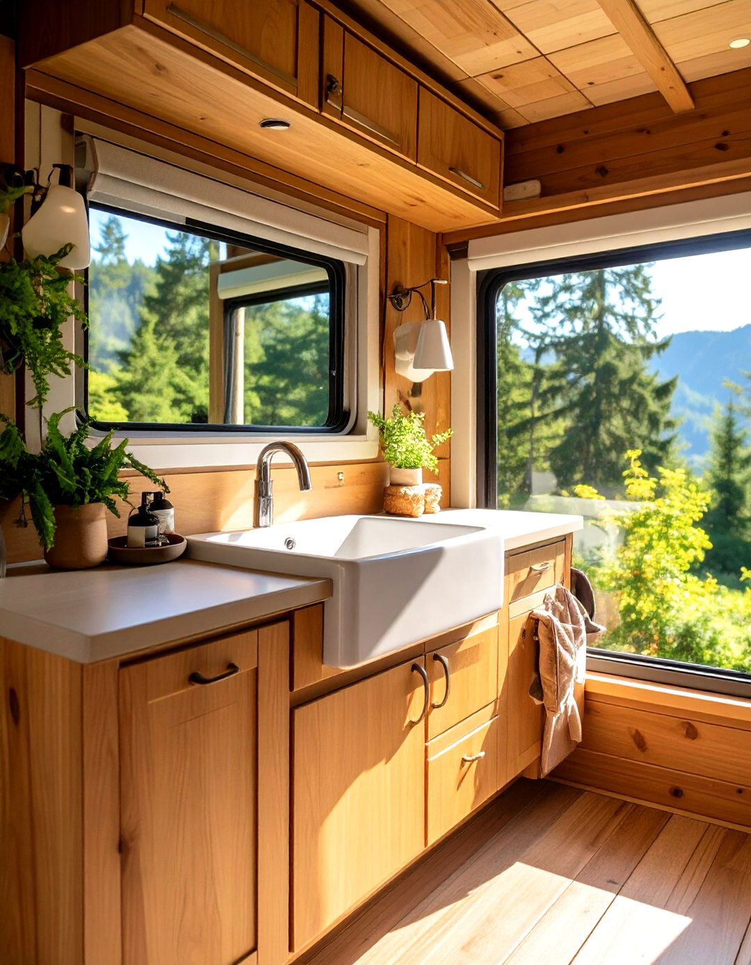 Opt for a Compact Corner Sink or Vanity Tuck - 20 Small Rv Bathroom Ideas