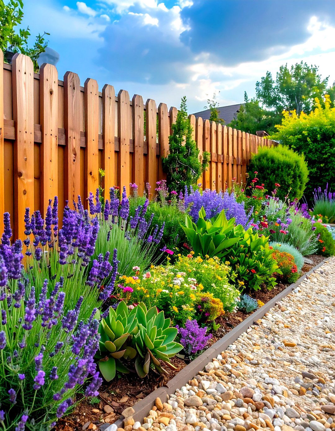 Opt for a Drought Tolerant Design - 20 Simple Fence Line Landscaping Ideas