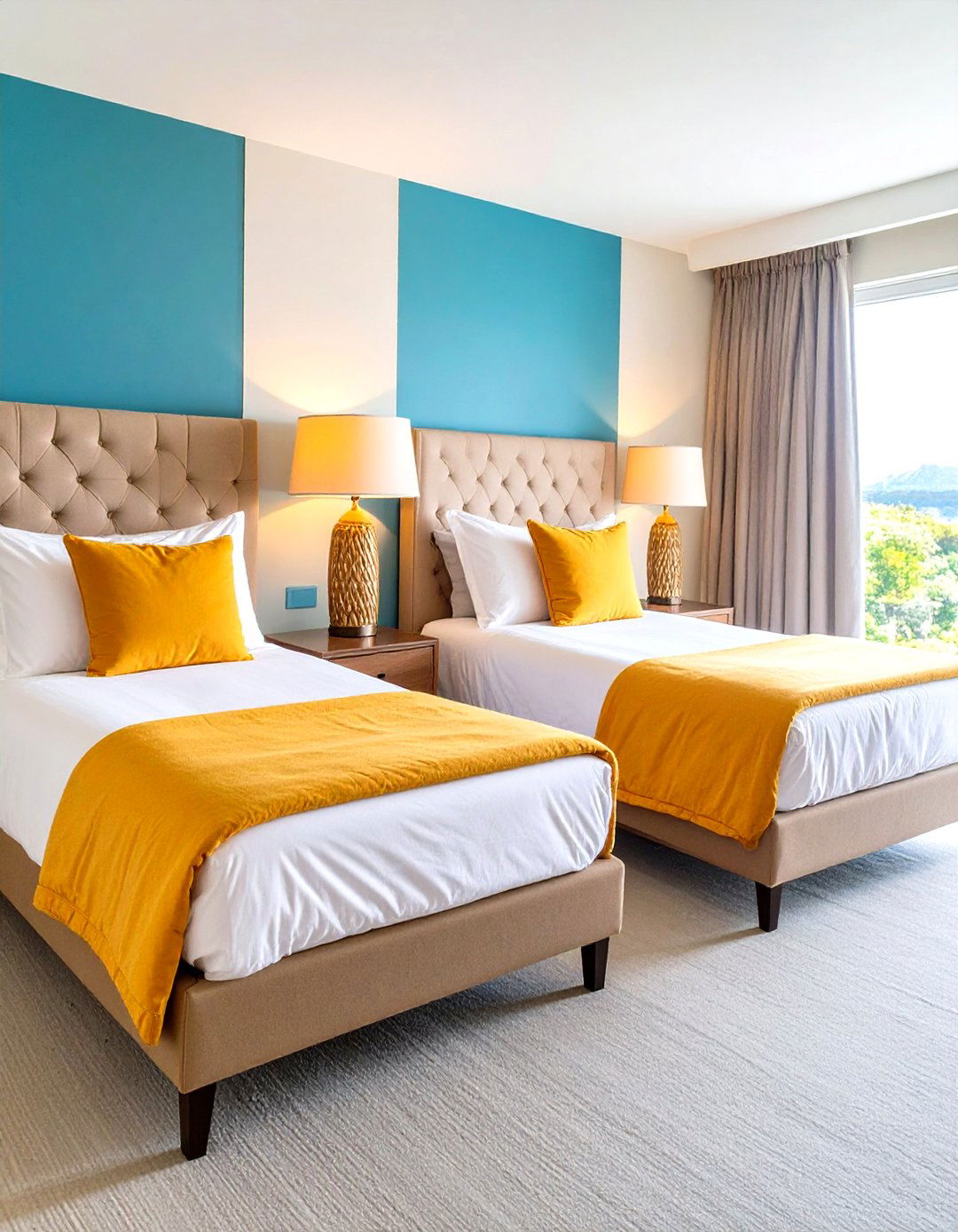 Opt for a Shared Lamp - 20 Twin Bedroom Ideas