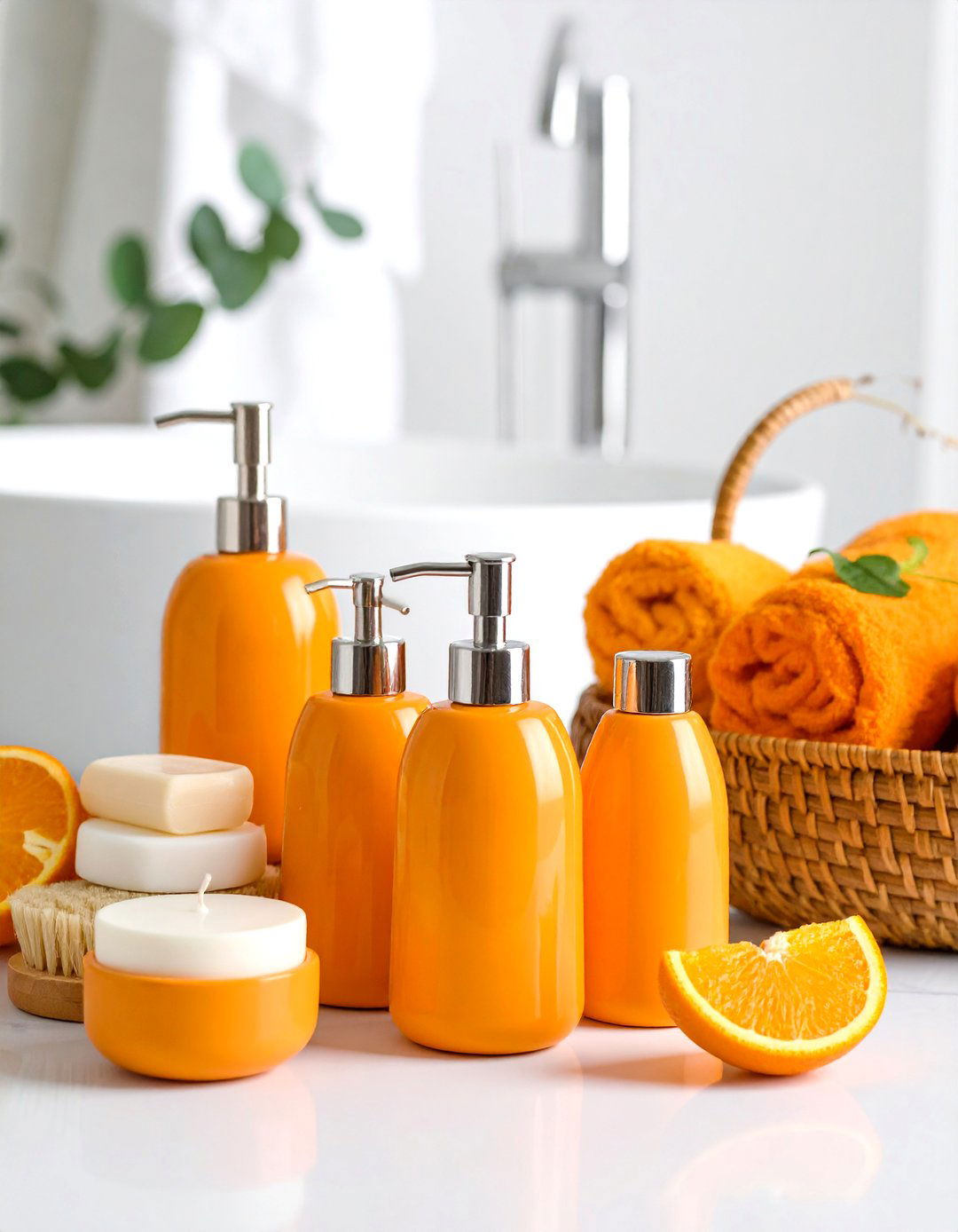 Orange Bathroom Accessories Collection - 20 Orange Bathroom Ideas