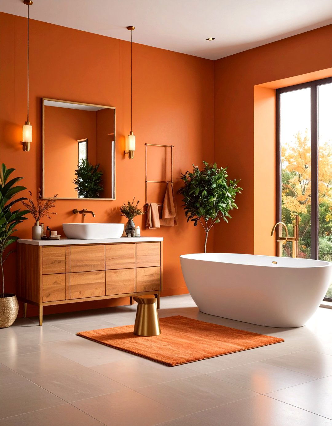 Orange Bathroom Burnt Orange Theme - 20 Orange Bathroom Ideas