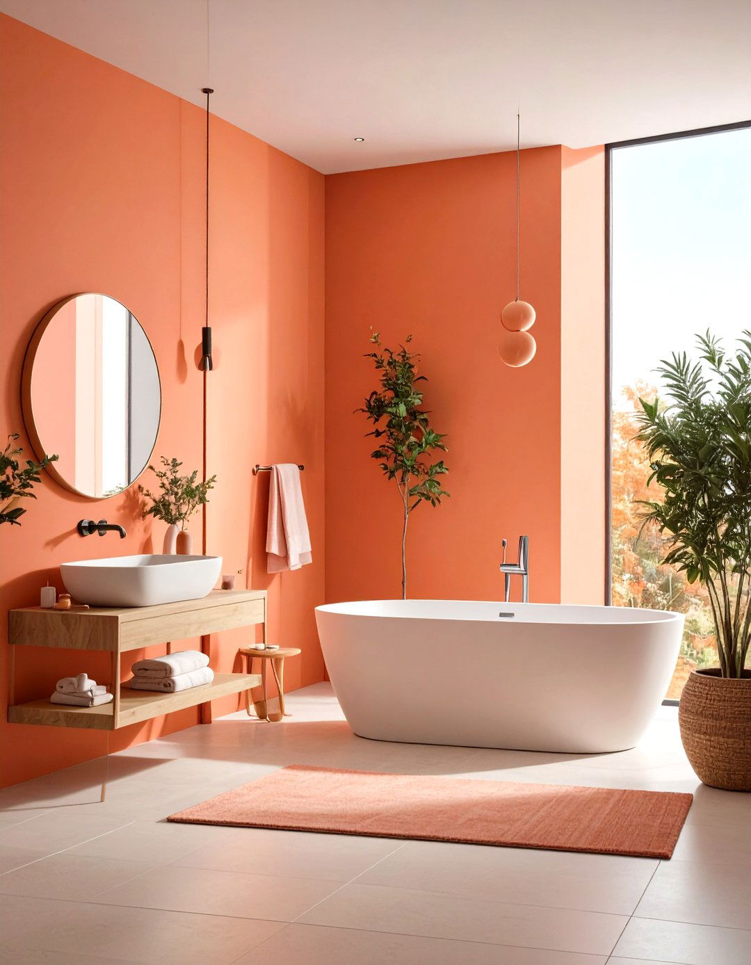 Orange Bathroom Coral and Peach Palette - 20 Orange Bathroom Ideas