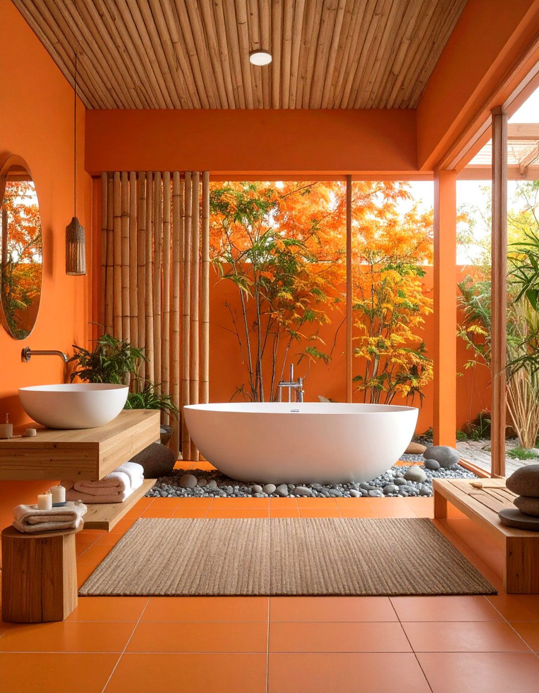 Orange Bathroom Spa Like Retreat Design - 20 Orange Bathroom Ideas