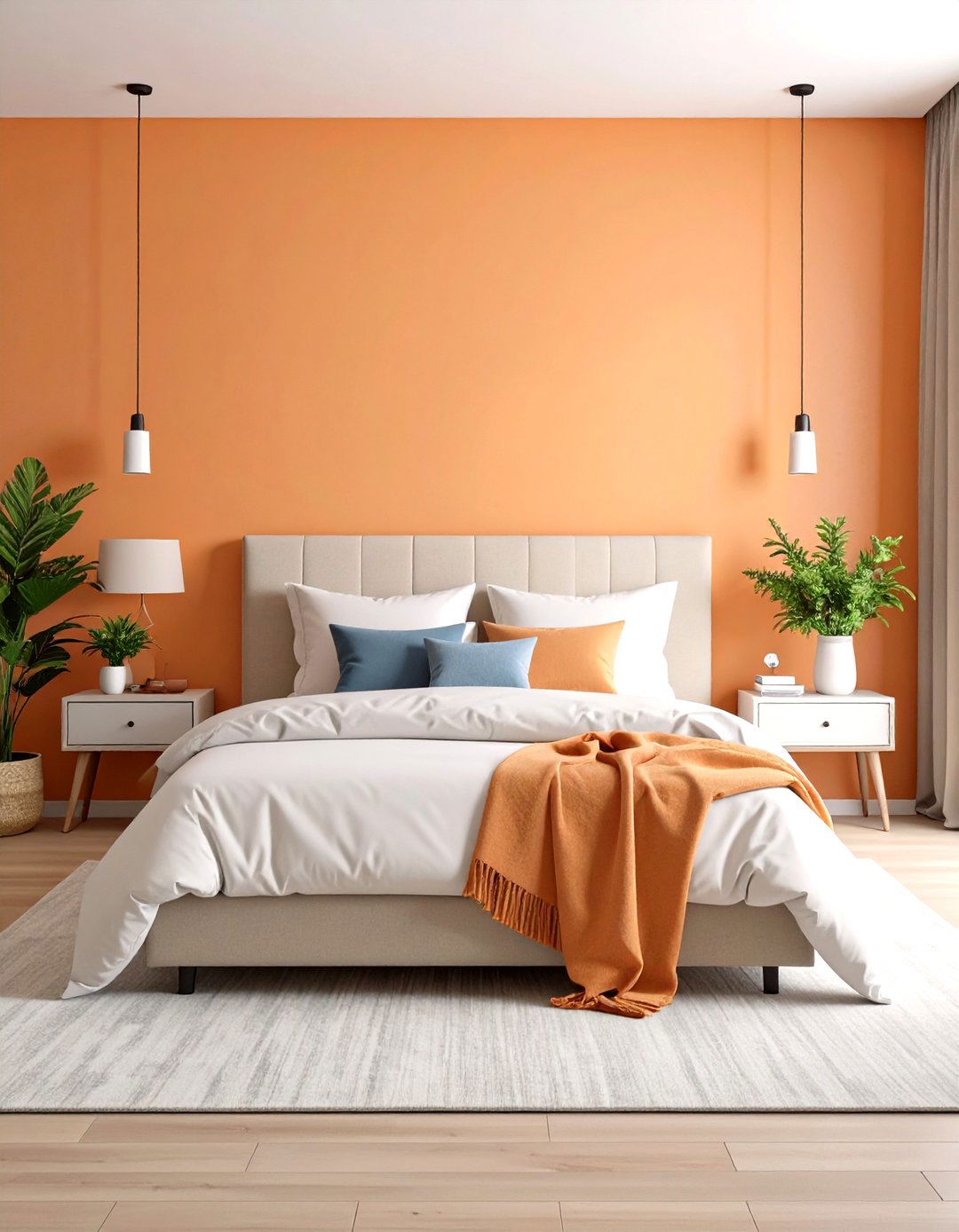Orange Bedroom Accent Wall for Cozy Intimacy - 20 Orange Accent Wall Ideas