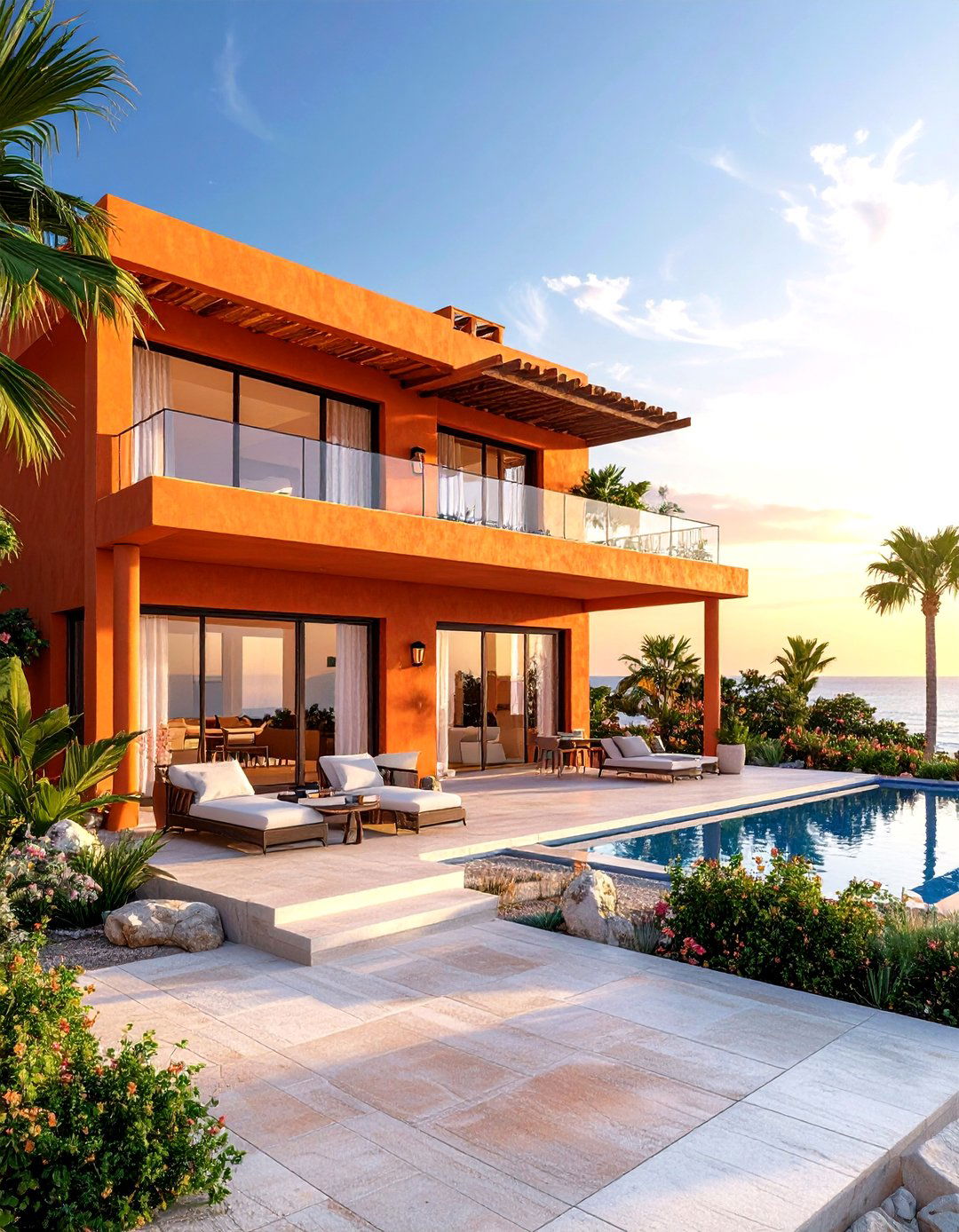 Orange House Exterior Coastal Mediterranean Approach - 20 Orange House Exterior Ideas