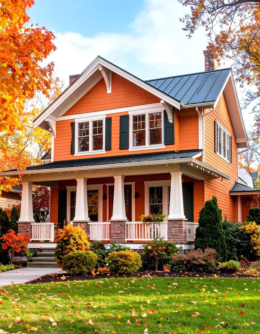 Orange House Exterior Craftsman Bungalow Design - 20 Orange House Exterior Ideas