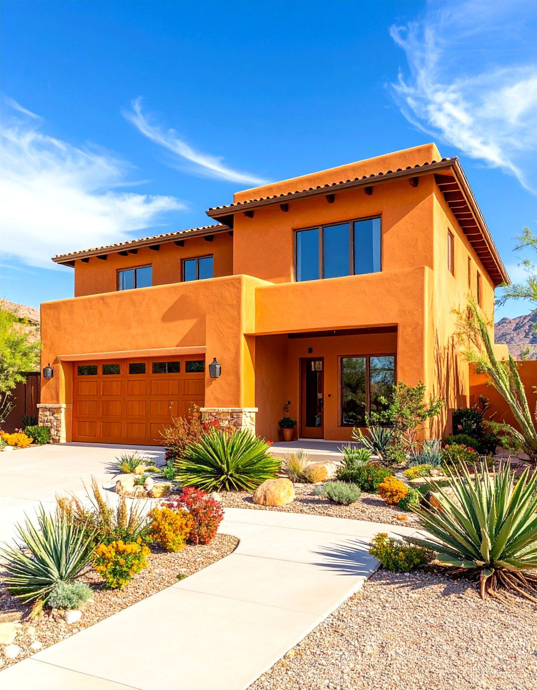 Orange House Exterior Desert Landscape Color Scheme - 20 Orange House Exterior Ideas