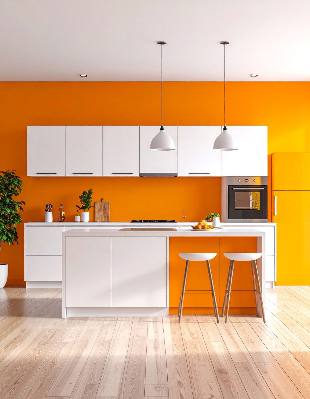 Orange Kitchen Accent Wall for Culinary Inspiration - 20 Orange Accent Wall Ideas