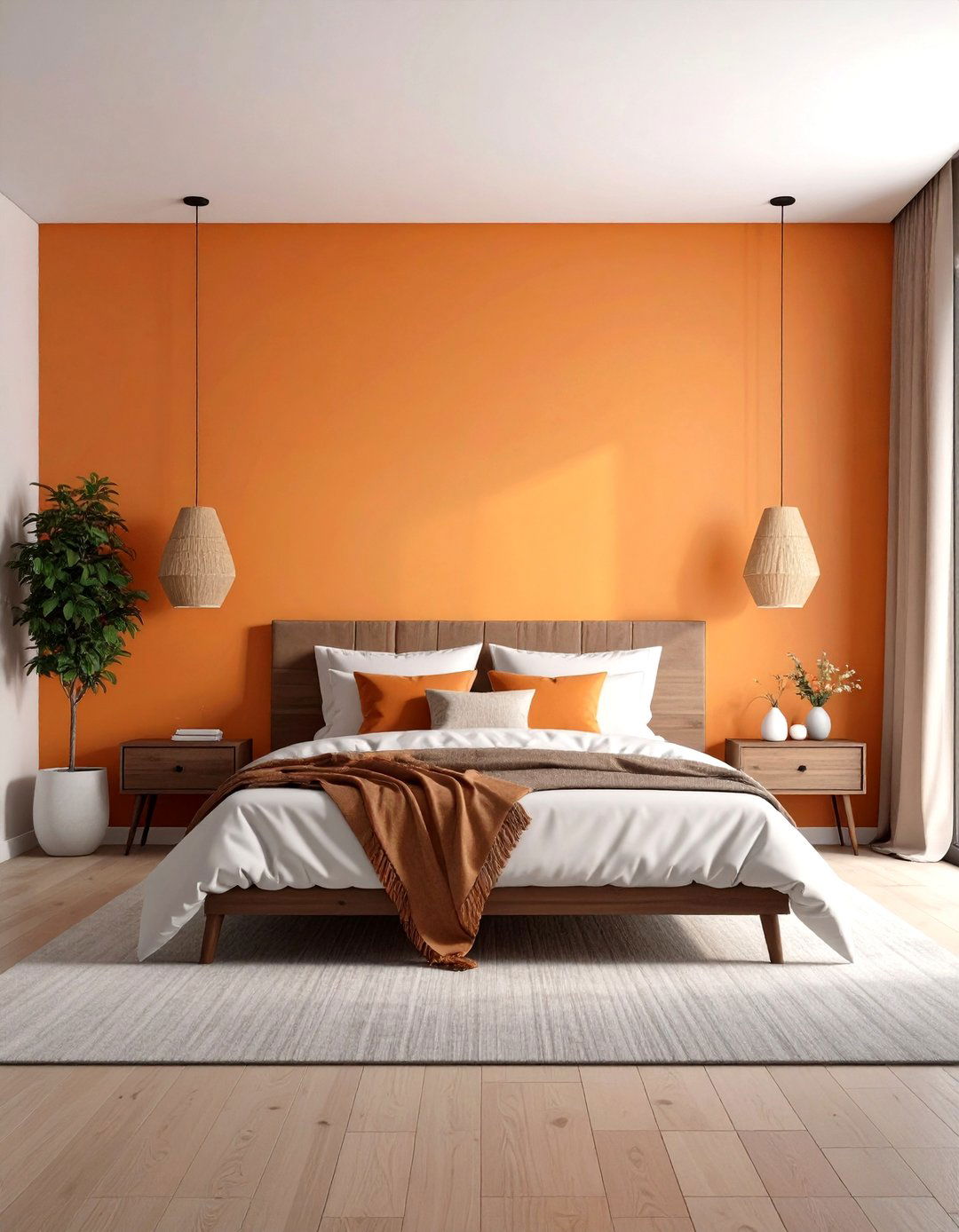 Orange Ombre Accent Wall with Gradient Effects - 20 Orange Accent Wall Ideas