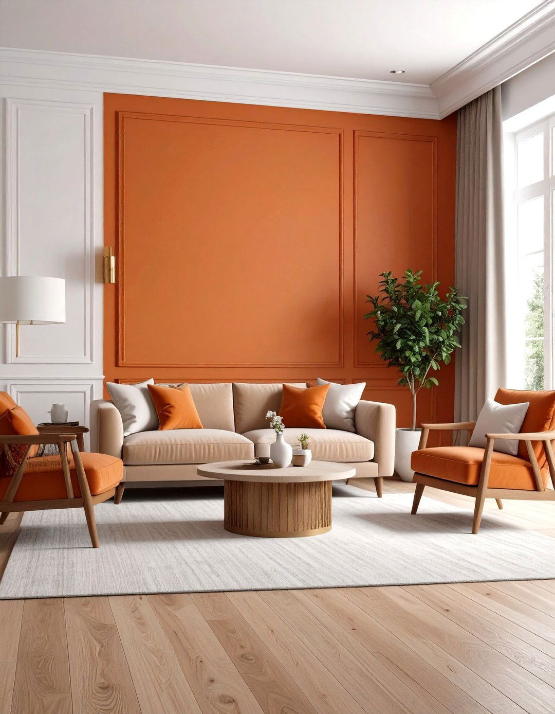 Orange Room Accent Wall Feature - 20 Orange Room Ideas