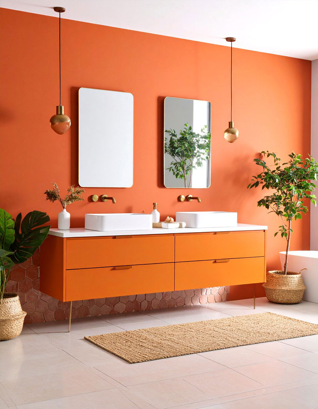Orange Room Bathroom Oasis - 20 Orange Room Ideas