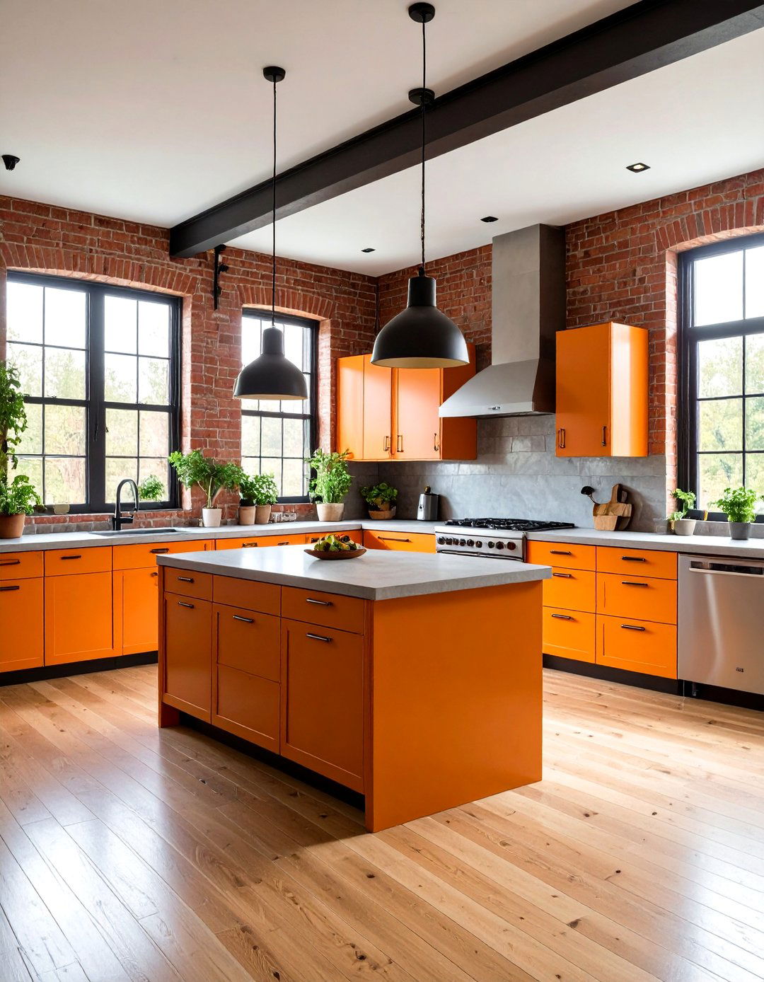 Orange Room Industrial Kitchen Design - 20 Orange Room Ideas