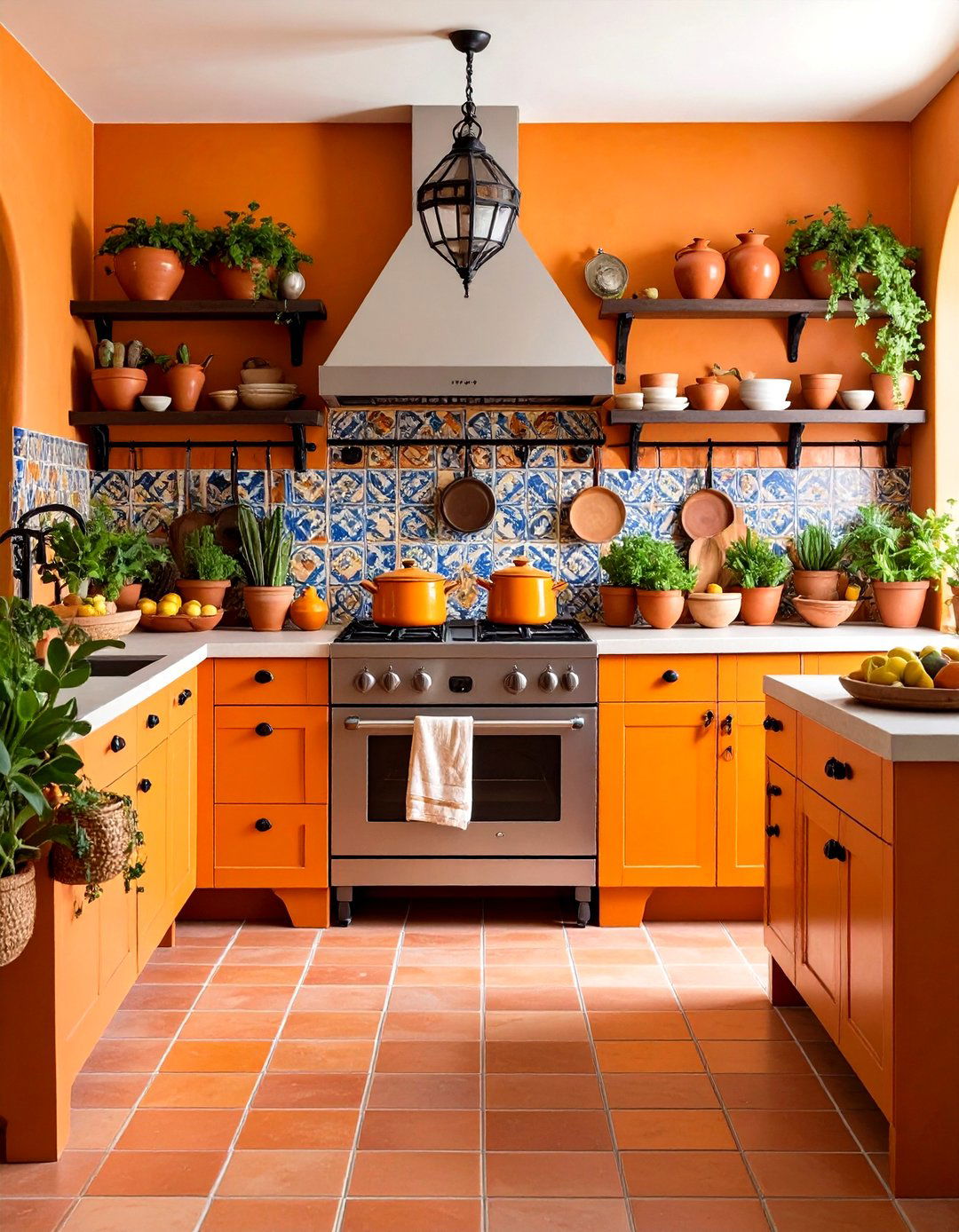 Orange Room Mediterranean Kitchen - 20 Orange Room Ideas