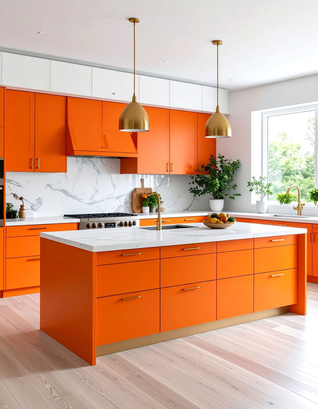 Orange Room Modern Kitchen Island - 20 Orange Room Ideas