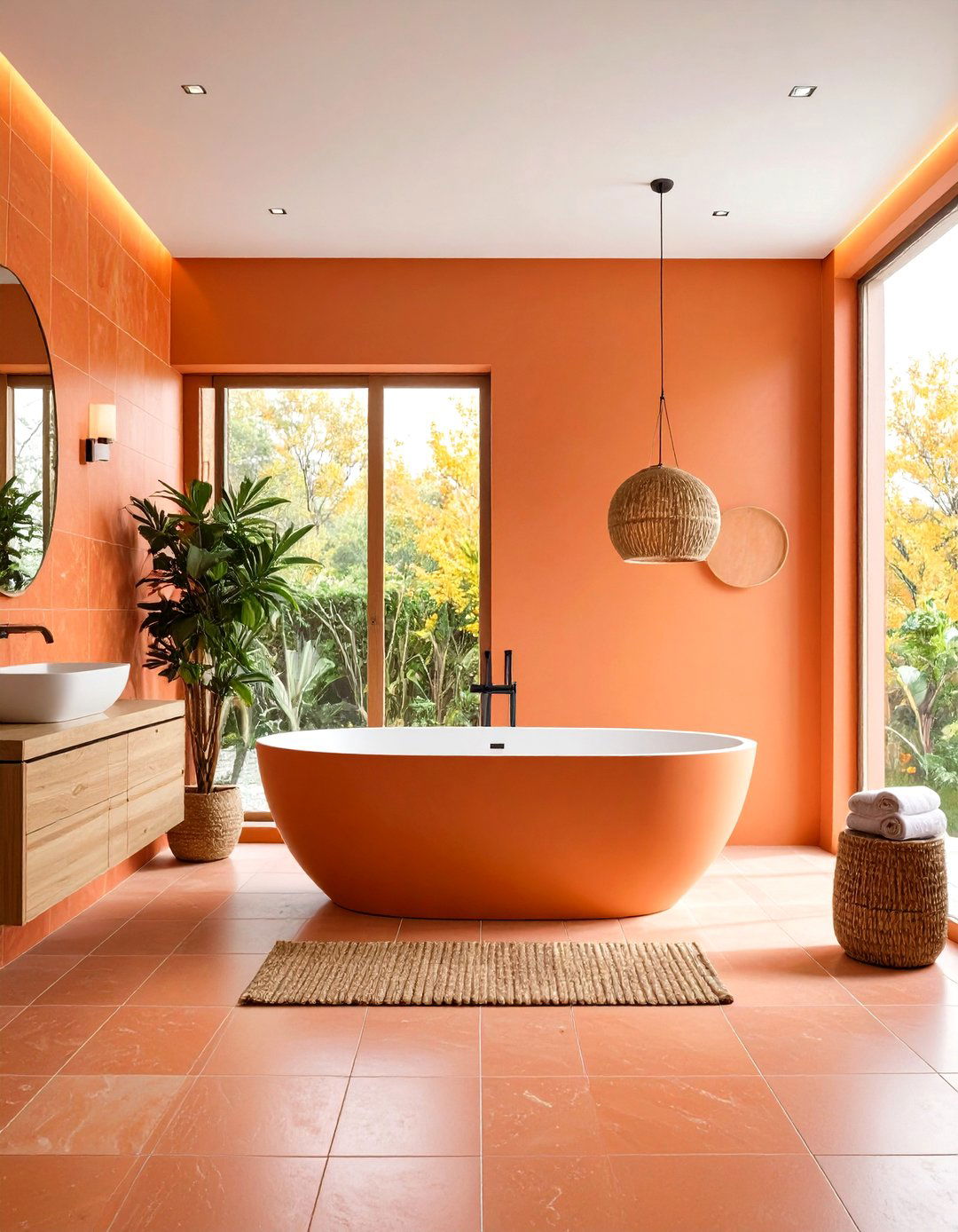 Orange Room Spa Like Bathroom - 20 Orange Room Ideas