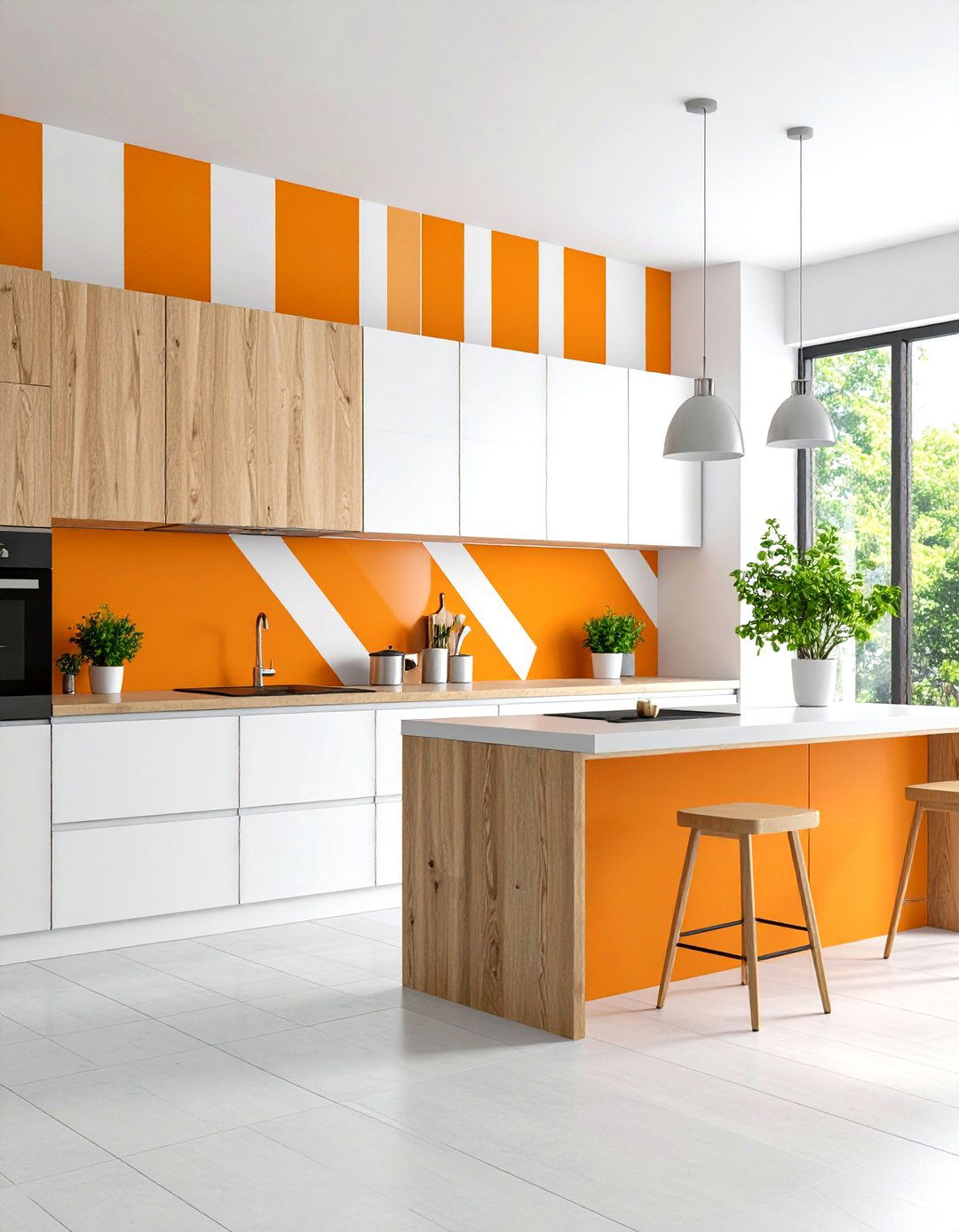 Orange and White Accent Wall for Clean Contrast - 20 Orange Accent Wall Ideas