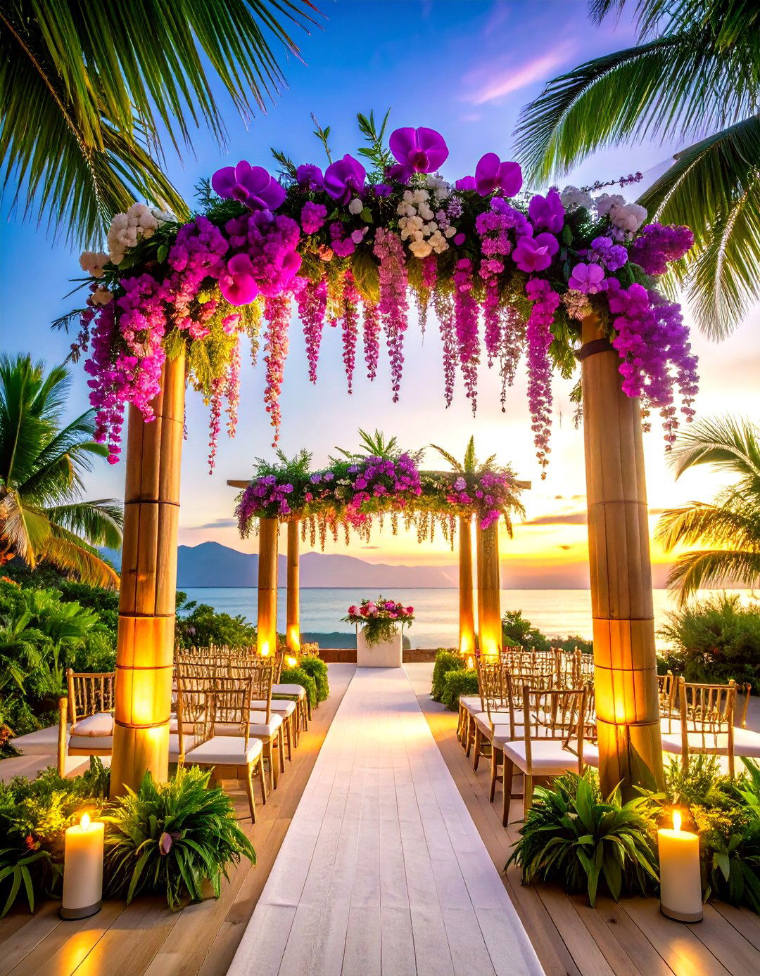 Orchid Purple Wedding Theme with Tropical Elements - 20 Purple Wedding Theme Ideas