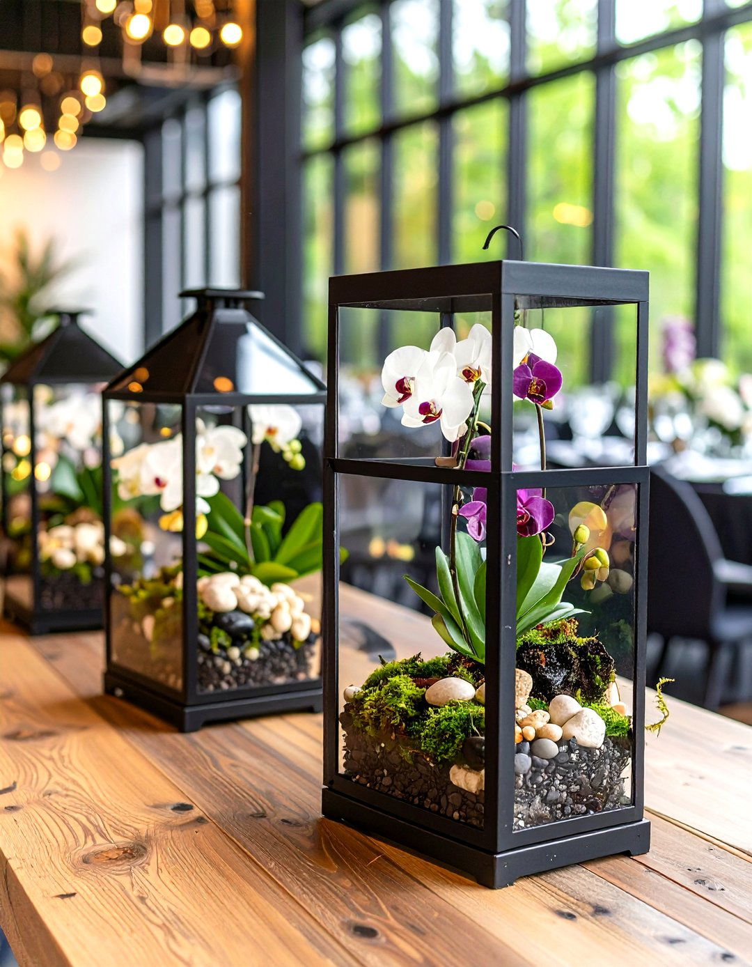 Orchid Terrarium Wedding Centerpiece with Elegant Simplicity - 20 Wedding Centerpiece Ideas