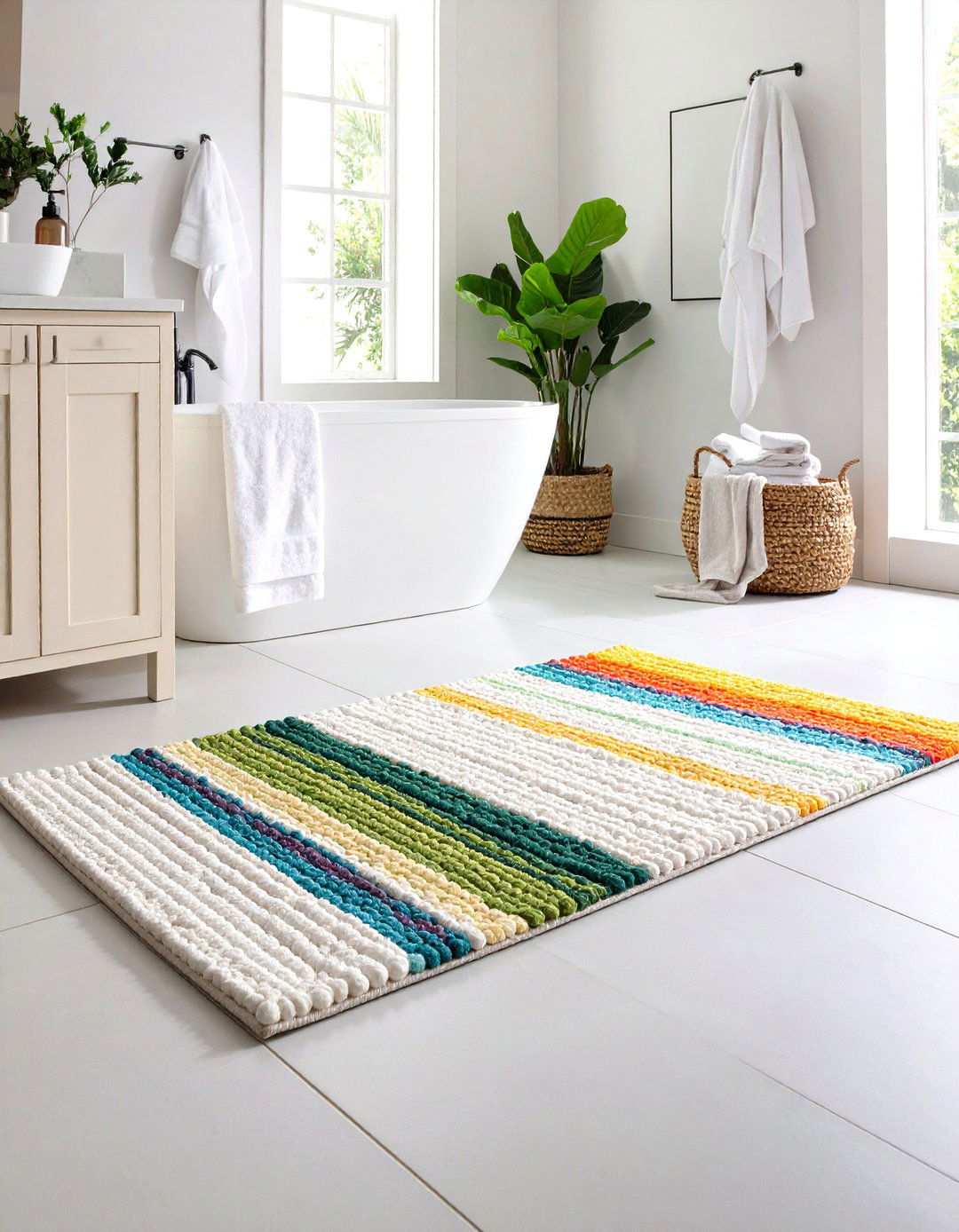 Organic Cotton Bathroom Rug for Eco Purists - 20 Bathroom Rug Ideas