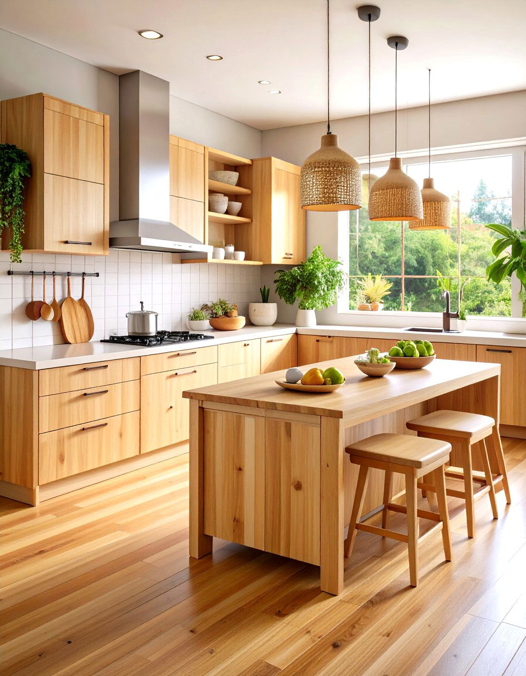 Organic Kitchen Design Using Bamboo Elements - 20 Organic Kitchen Design Ideas