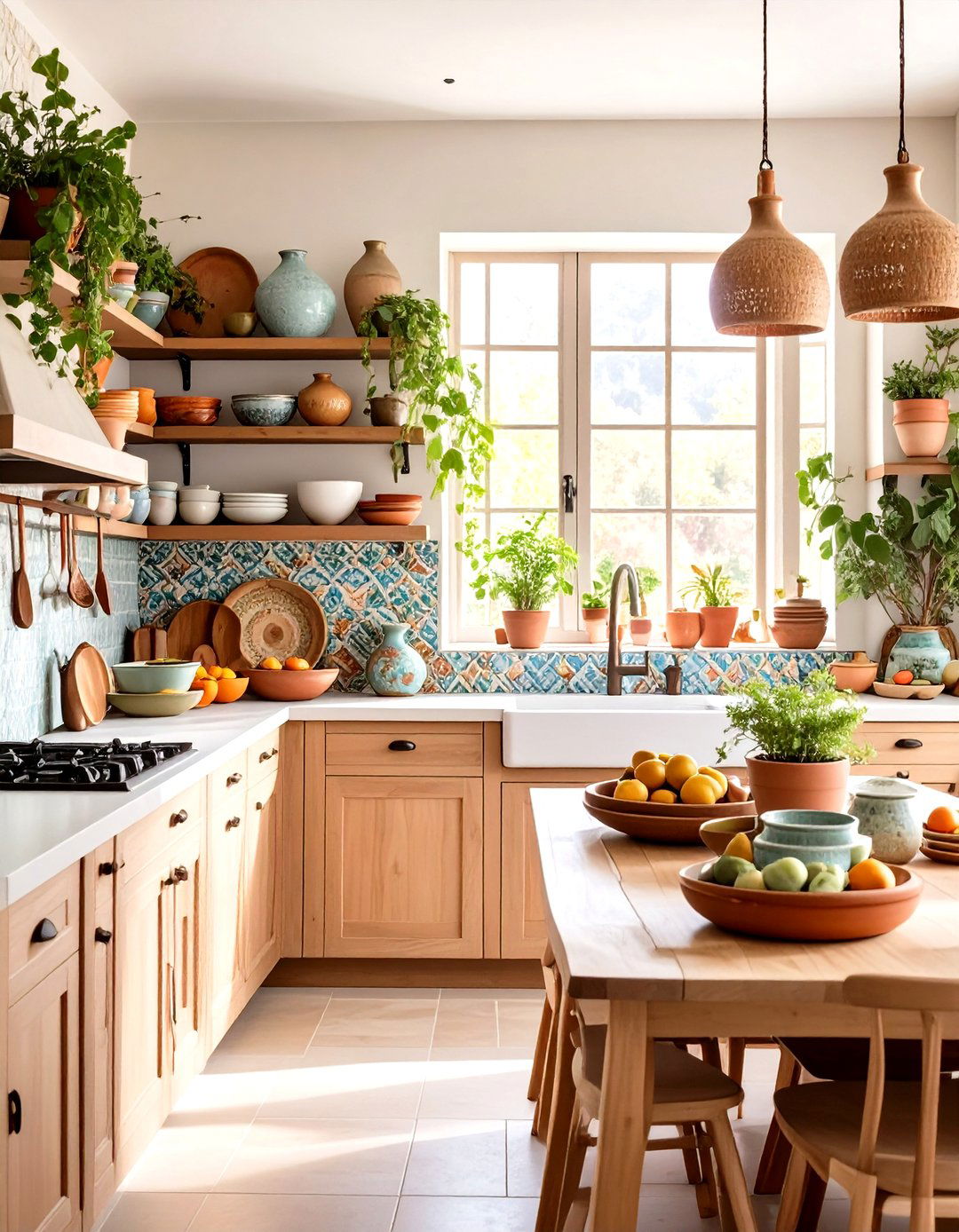 Organic Kitchen Design with Handcrafted Ceramics - 20 Organic Kitchen Design Ideas